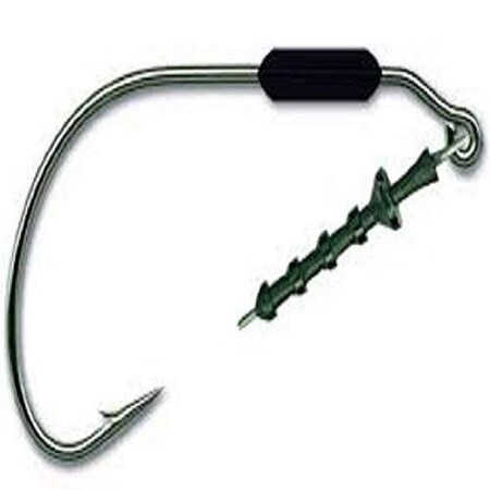 Mustad Ultrapoint Power Lock Plus Weighted Straight Keeper Hook, Size 10, 18 Oz, Needle Point, Black Nick 3PK 91768UB18-1/0-3U